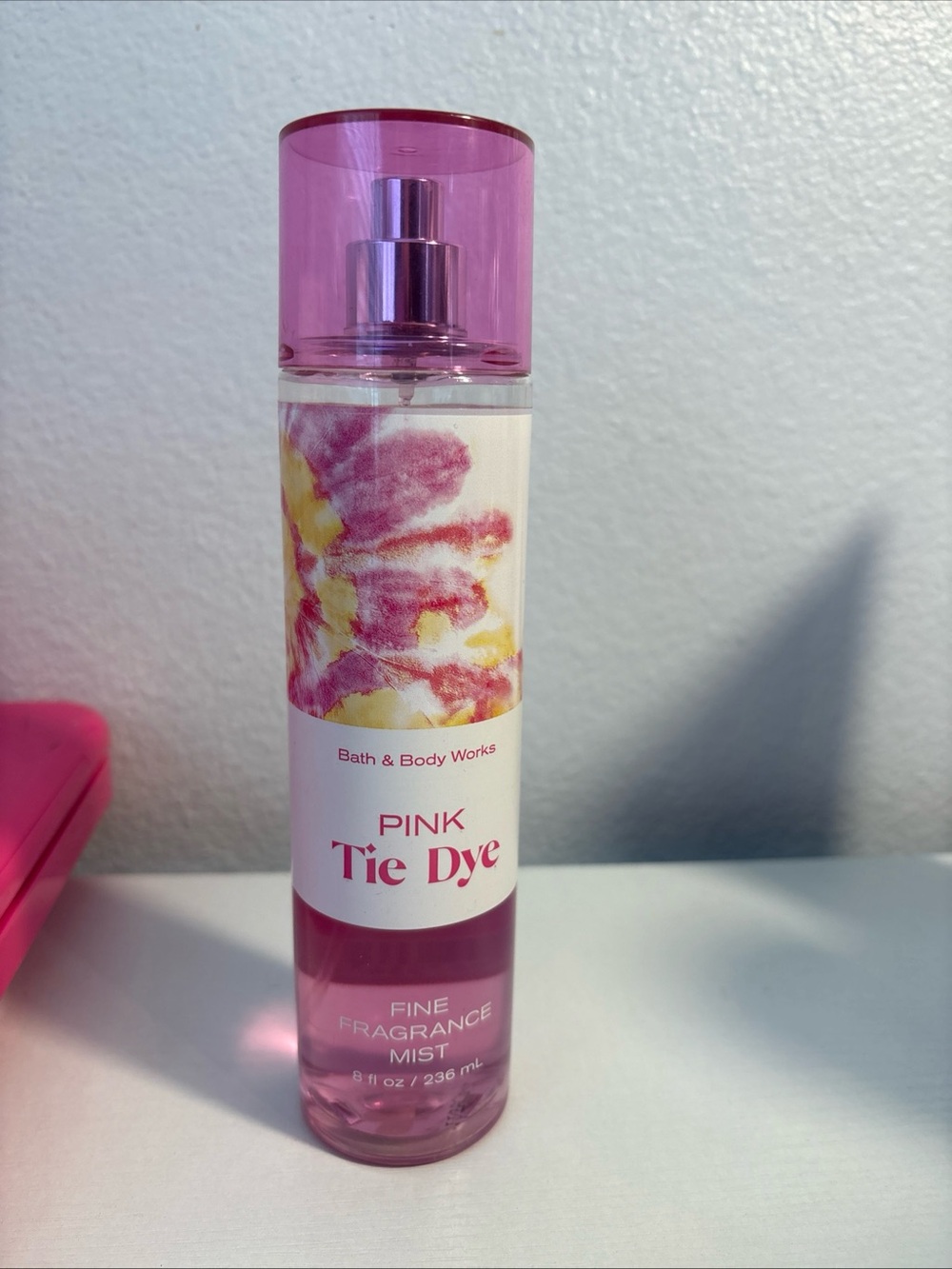 1 NEW BATH & BODY WORKS PINK TIE DYE FRAGRANCE MIST SPRAY SPLASH LARGE 8 OZ.